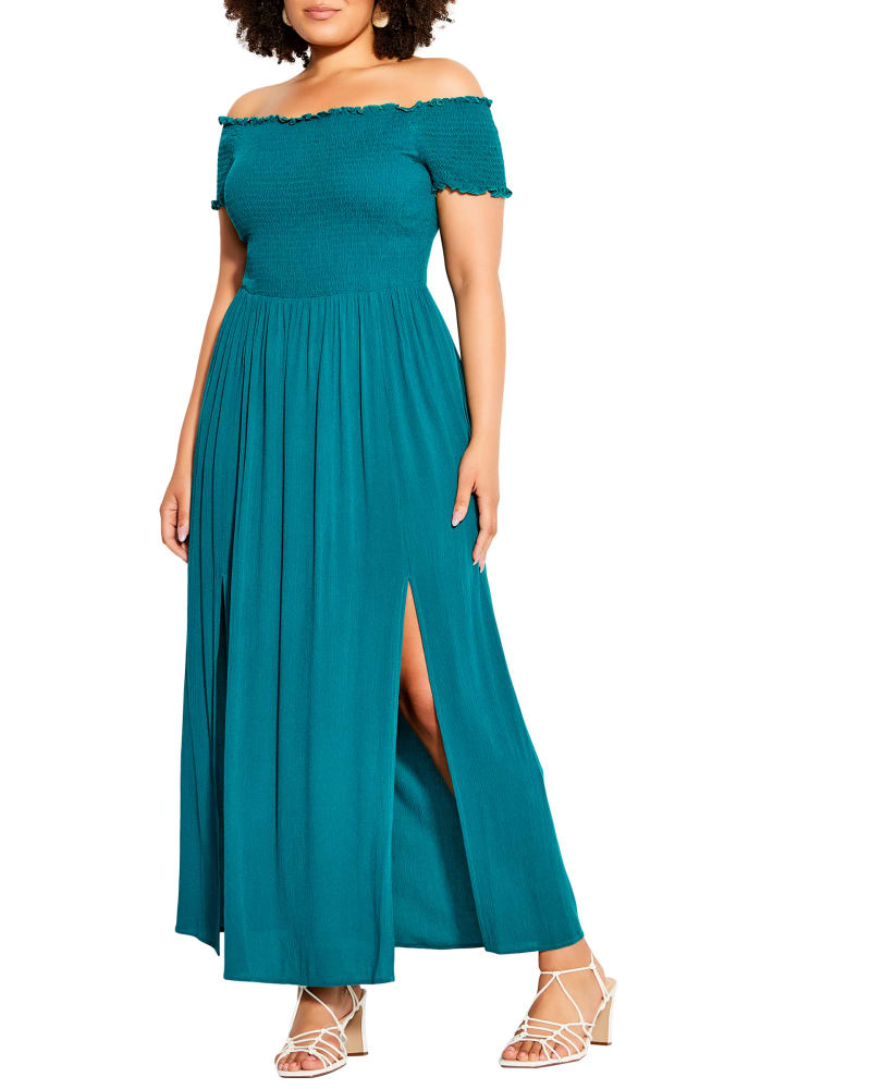 Plus size model wearing Faye Summer Passion Maxi Dress by City Chic | Dia&Co | dia_product_style_image_id:201460